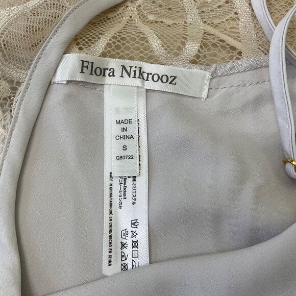 Flora Nikrooz Nightie Slip dress size S Chemise Lace trim Coquette racer back - Picture 8 of 9